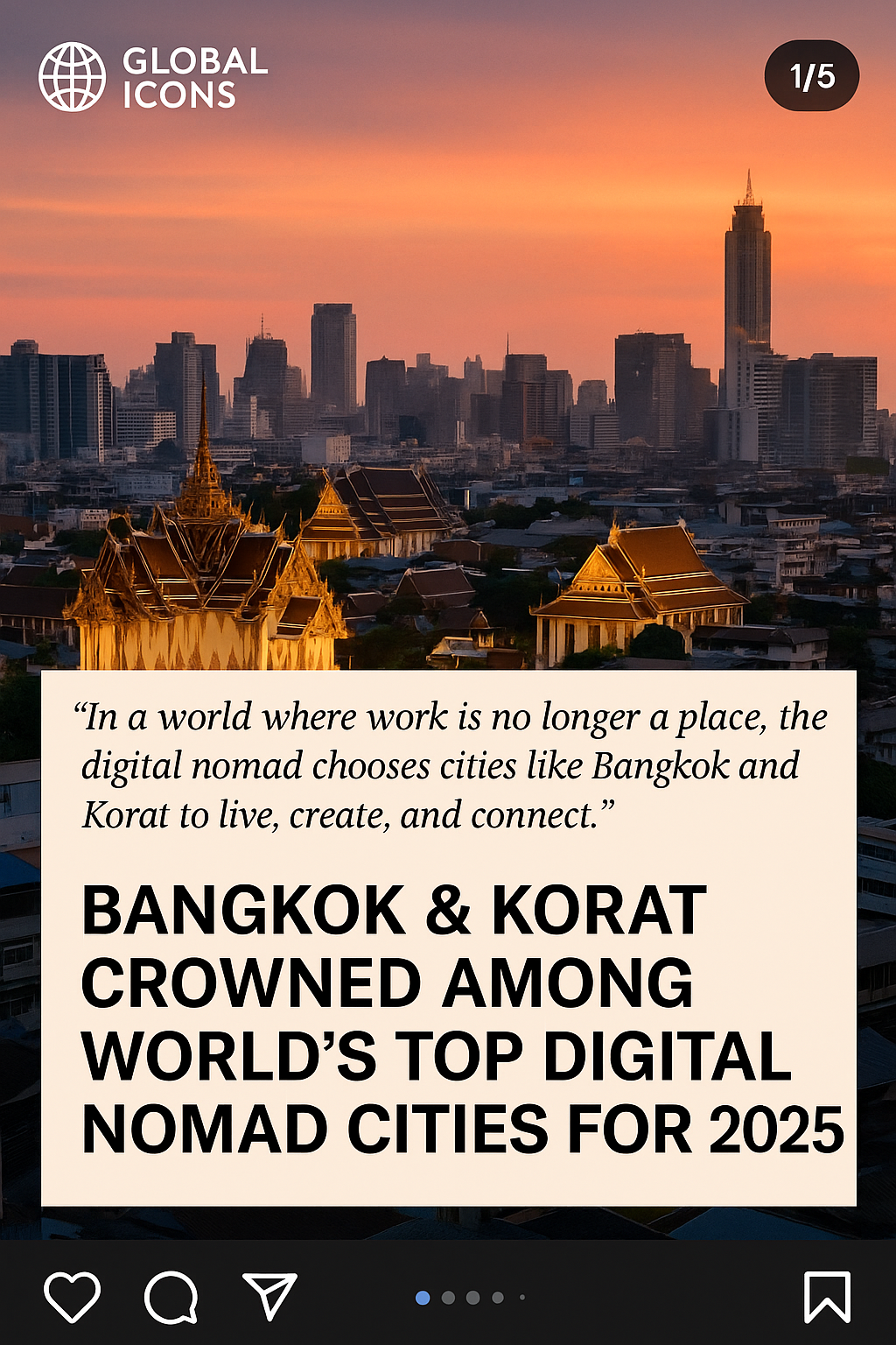 Bangkok & Korat Crowned Among World’s Top Digital Nomad Cities for 2025