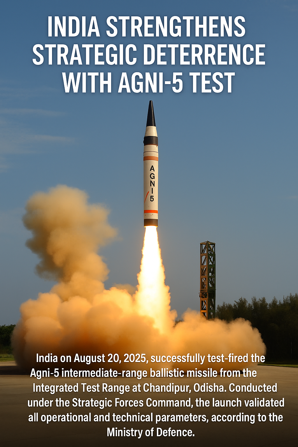 India Strengthens Strategic Deterrence with Agni-5 Test